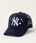 Custom New York Cloud Bubble Logo Snapback Cap Navy Blue Mint Script Edition