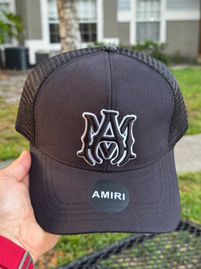 Amiri MA Monogram Trucker Cap All Black Mesh Snapback